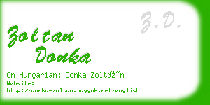 zoltan donka business card